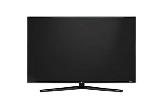 Lcd of a smart TV screen on a transparent background. Mockup, png, cut out