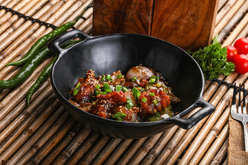 Fried spicy chicken chili