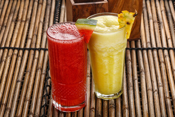 Pineapple and watermelon juice refreshment