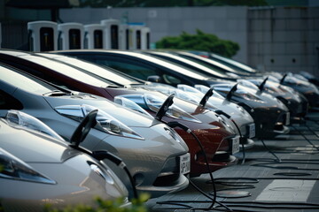 many car Ev charging in station