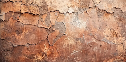 Fototapeta premium A richly textured image of the desert floor, with deep cracks segmenting the warm, sun-baked clay.