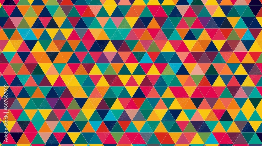 Poster an abstract geometric triangle mosaic pattern with a repeating pattern