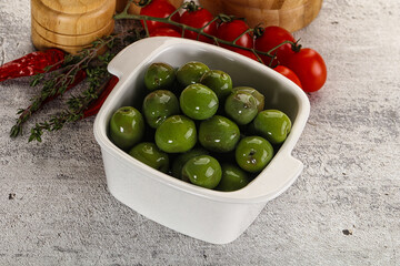 Green marinated Italian Selezione olives