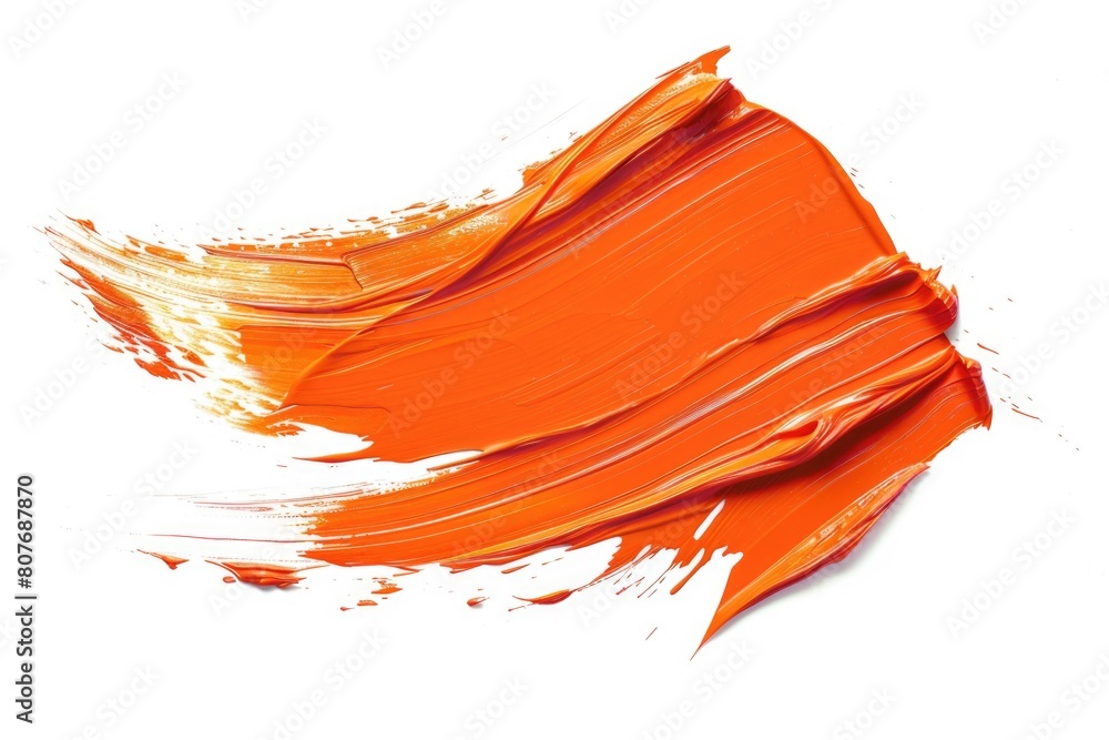 Poster close up of vibrant orange paint on a white background. suitable for artistic projects or design con