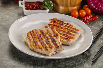 Tasty grilled pork meat steak