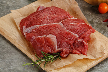 Raw beef meat piece for cooking