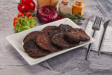 Liver pancakes in the bowl