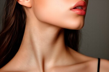 Fototapeta premium Woman neck portrait. For jewelry integration. Fashion