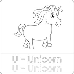 Unicorn Coloring Page – Magical Mythical Creature Line Art for Kids