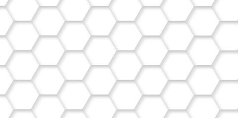 White luxury hexagons abstract background .white hexagon futuristic technology honeycomb pattern vector design .