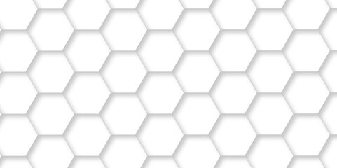 White luxury hexagons abstract background .white hexagon futuristic technology honeycomb pattern vector design .