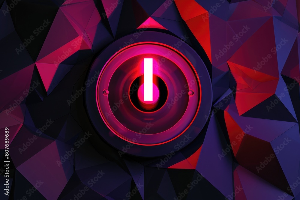 Aufkleber A clock with a red light in the middle. Suitable for time management concepts