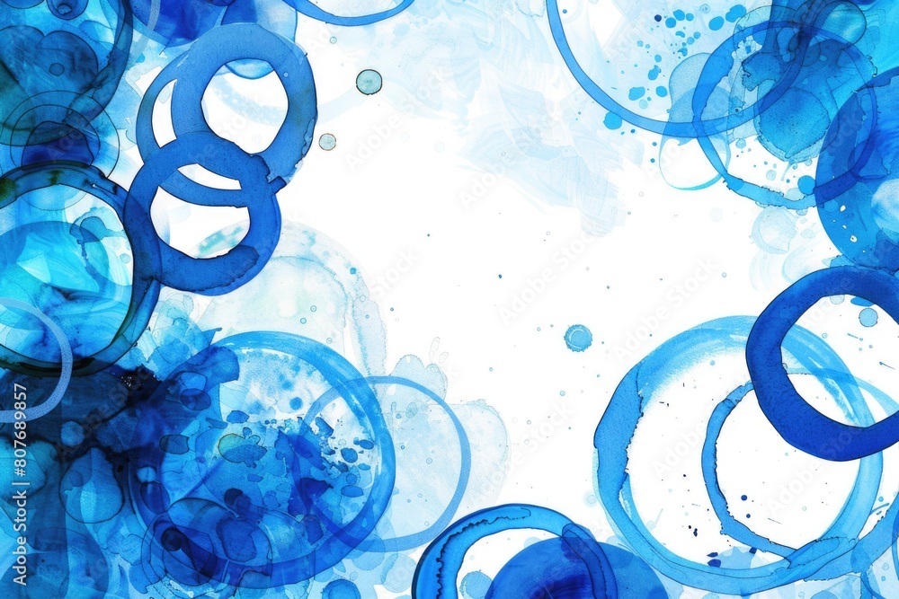 Poster simple blue and white circles background, suitable for various design projects