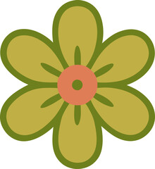 Boho leaf element with shape. Aesthetic illustration of a leaflet. Vector boho style illustration