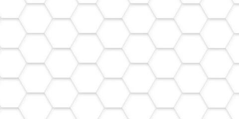 White luxury hexagons abstract background .white hexagon futuristic technology honeycomb pattern vector design .