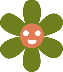 Boho leaf element with shape. Aesthetic illustration of a leaflet. Vector boho style illustration