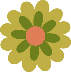 Boho leaf element with shape. Aesthetic illustration of a leaflet. Vector boho style illustration