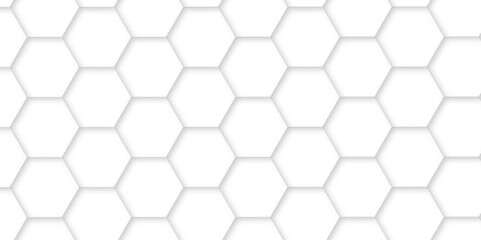 White luxury hexagons abstract background .white hexagon futuristic technology honeycomb pattern vector design .