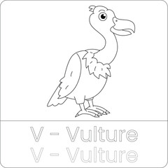 Vulture Coloring Page – Majestic Scavenger Bird Line Art for Kids