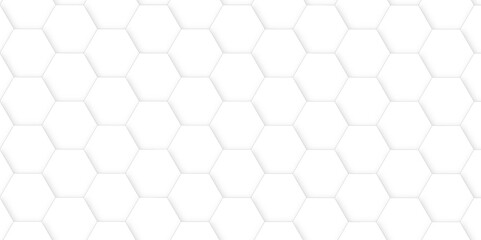Naklejka premium White luxury hexagons abstract background .white hexagon futuristic technology honeycomb pattern vector design .