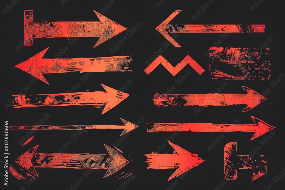 Poster Arrows pointing in various directions, suitable for decision-making concepts