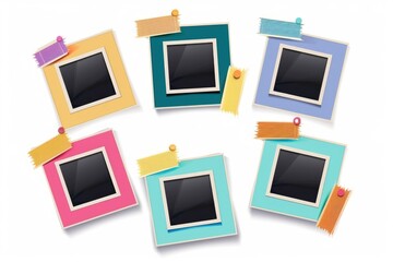 Four different colored photo frames for various uses