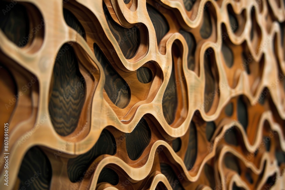 Poster Detailed view of a wooden wall, suitable for backgrounds or textures