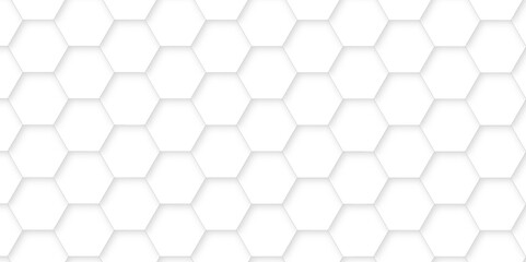 Naklejka premium White luxury hexagons abstract background .white hexagon futuristic technology honeycomb pattern vector design .
