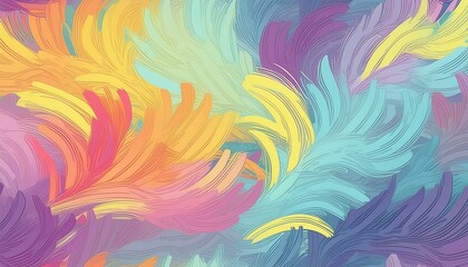 Colorful abstract brush stroke painting seamless pattern illustration. Modern paint line...
