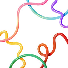 colorful doodle abstract line 