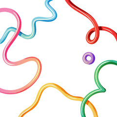colorful doodle abstract line 
