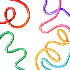 colorful doodle abstract line 