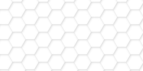 White luxury hexagons abstract background .white hexagon futuristic technology honeycomb pattern vector design .