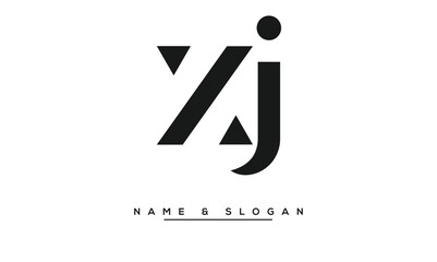 ZJ, JZ , Z, J  Abstract Letters Logo Monogram