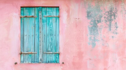 Pastel Charm, Rustic Mediterranean Window in Bright Hues