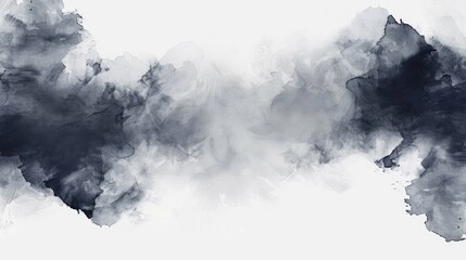 A black and white painting of a cloud, suitable for various design projects