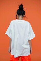 Oversized white T-shirt. Product Photography Mockup on Isolated Background