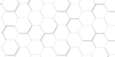 White luxury hexagons abstract background .white hexagon futuristic technology honeycomb pattern vector design .