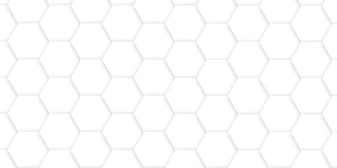 White luxury hexagons abstract background .white hexagon futuristic technology honeycomb pattern vector design .