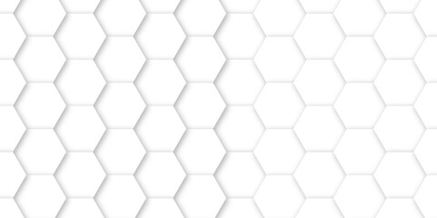 Naklejka premium White luxury hexagons abstract background .white hexagon futuristic technology honeycomb pattern vector design .
