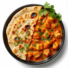 A plate of delicious chicken and tortilla, showcasing a blend of savory and crispy textures