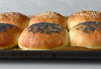 buns with sesame and poppy seeds