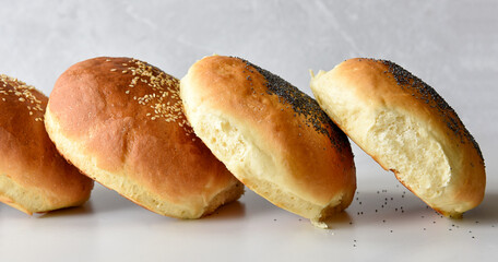 buns with sesame and poppy seeds