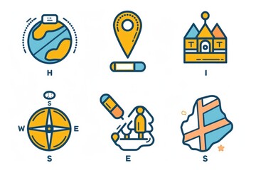 A variety of travel related icons for various uses