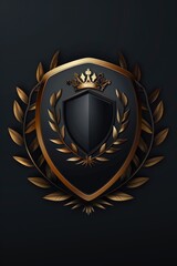 Obraz premium A regal shield with a crown, suitable for royal or heraldic themes