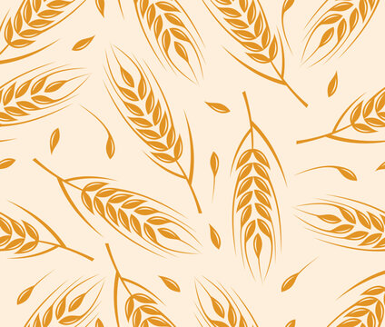 Seamless pattern design with wheat style