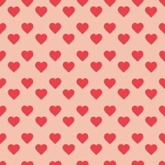 Seamless pattern of tiny hearts arranged in rows, ideal for a sweet and charming wrapping paper design, Generative AI