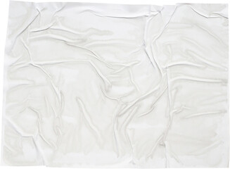 white crumpled and creased paper poster texture isolated on white background