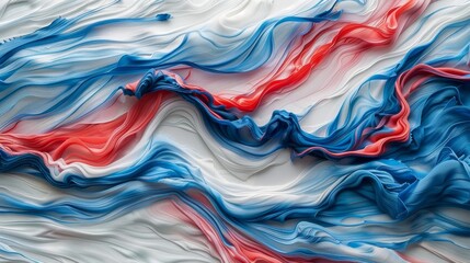 3d Abstract art decor colorful modern minimal in white blue and red colours background, banner