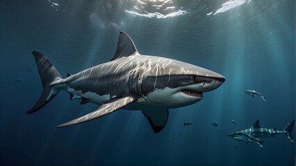 Fototapeta premium Shark in the sea Great White Shark